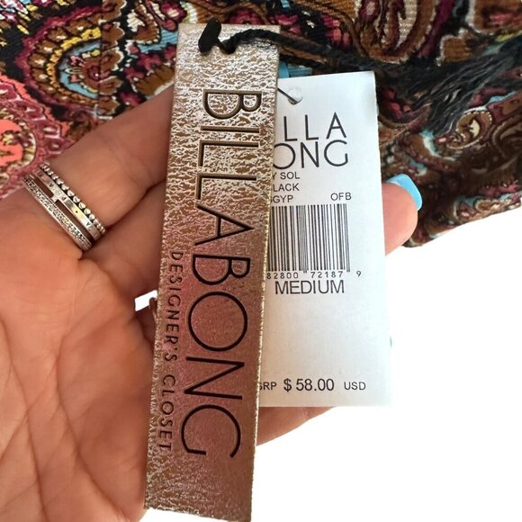 Billabong Gypsy Sol Dress Multiprint Boho Hippie 70's Edgy Size M - Picture 12 of 12